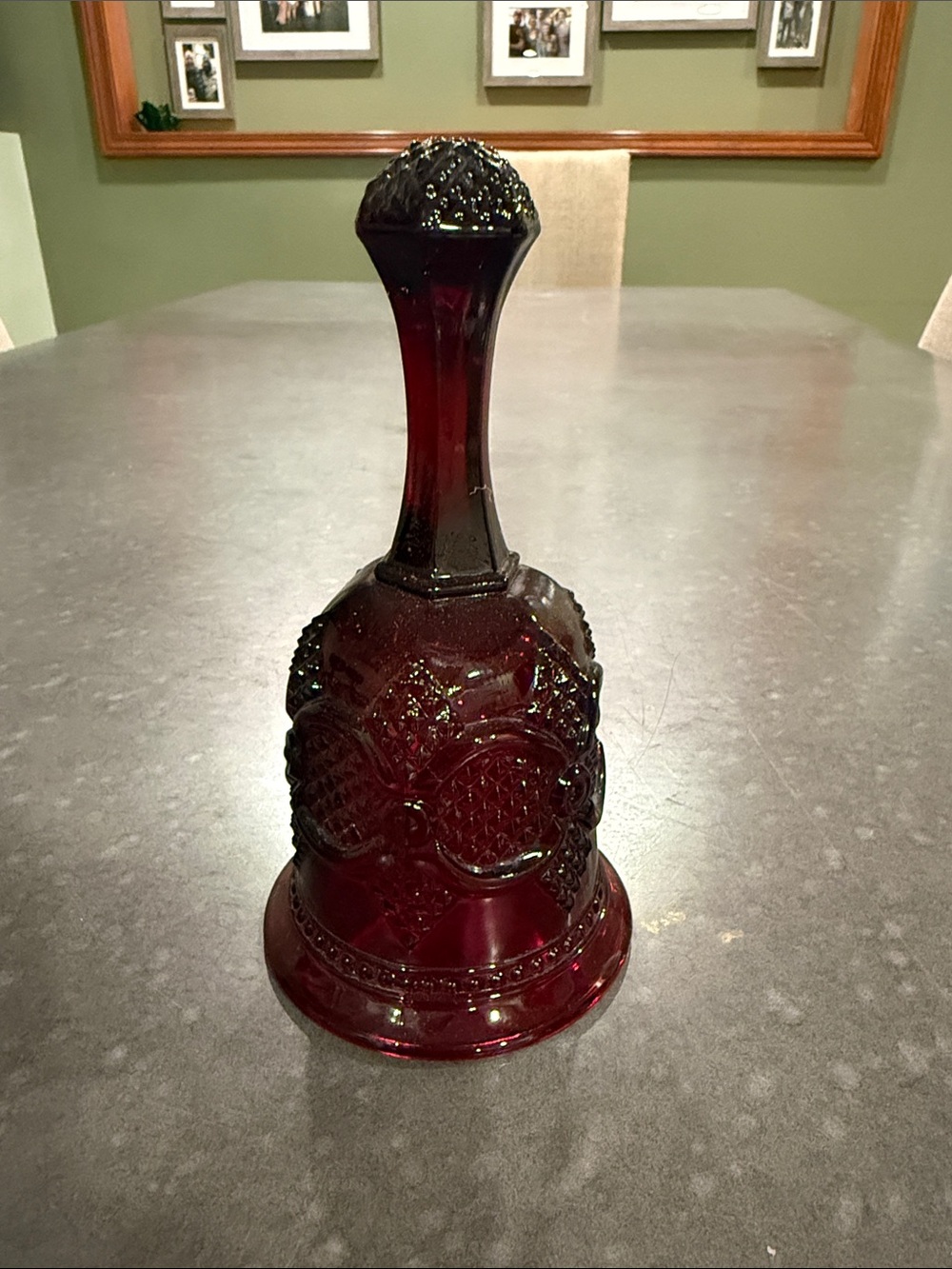 Avon Cape Cod Bintage Deep Ruby Glass Decorative Bell - Home Art Accent